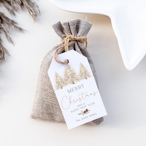 Christmas Tag Template, Christmas Gift Tag, Holiday Gift Tag Template, Personalized Christmas Tags, Editable Christmas Tag, Corjl