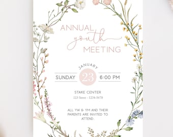 2025 LDS Youth Theme, Annual Youth Meeting Invitation, Editable Invitation, Instant Download, Young Women 2025, Corjl