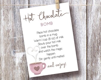 Etiqueta editable para bomba de chocolate caliente, recuerdo navideño (5x7) (Corjl)