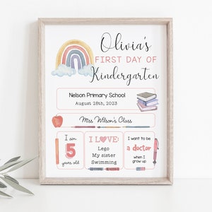 Editable Back to School Sign 2025, First/last Day of School Sign ...