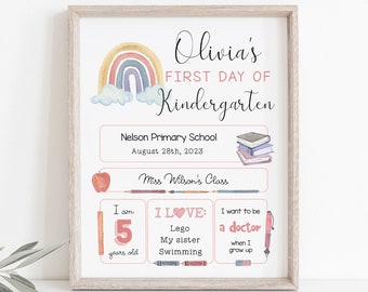 Editable Back to School Sign 2025, First/Last Day of School Sign, Printable First and Last Day of School Sign Template with Child Details