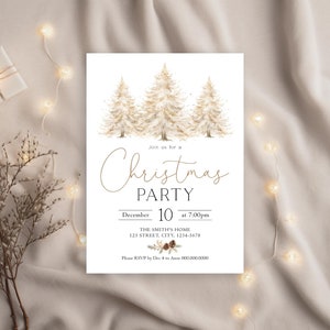 Christmas Invitation template, Christmas Invite Editable Christmas Party template, Editable Christmas Invitation, Holiday Party, Corjl