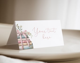 One for the Books Birthday Food Tent Card Template, Editable Food Tents, Book Food Labels, Book Theme Birthday Buffet Card, BL25