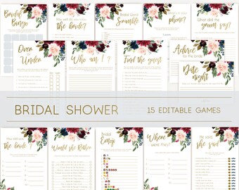 bridal shower games etsy