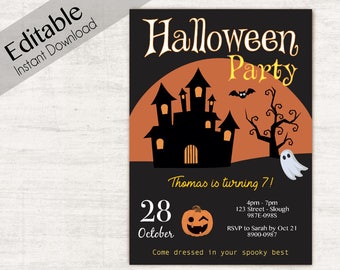 halloween birthday invitation etsy