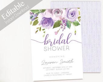 lavender invitations etsy