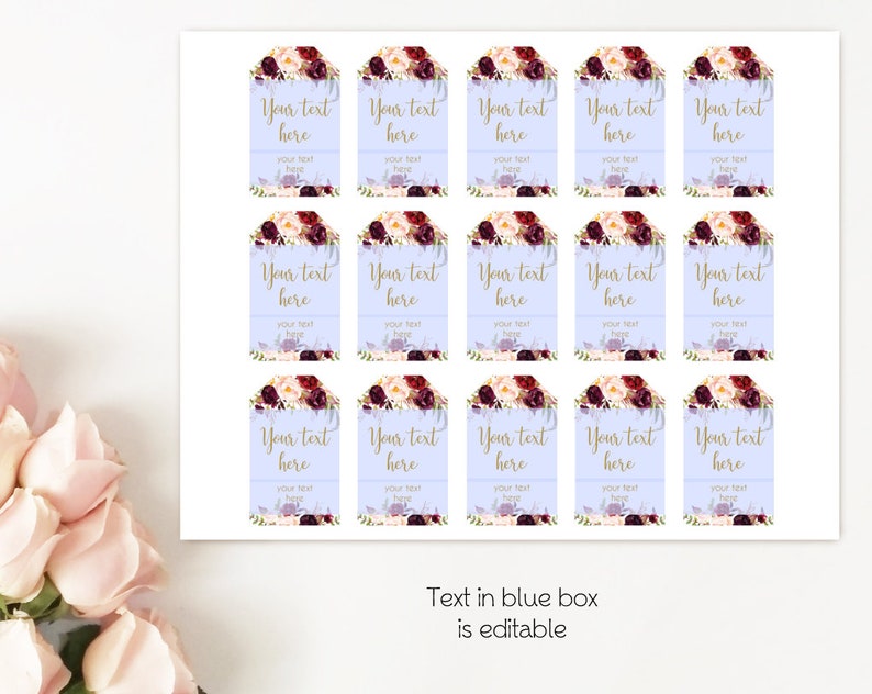 Favor Tag Bridal Shower Template Editable PDF Wedding tag | Etsy