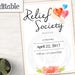 Relief Society Invitation, Editable PDF, LDS Relief Society, Instant Download, LDS Invitation ...
