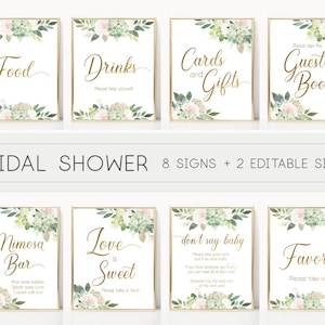Bridal Shower Sign Set, Bridal Shower Sign Package Bundle, Bridal Succulent Signs, Editable Sign, Bridal shower Succulent Greenery and gold