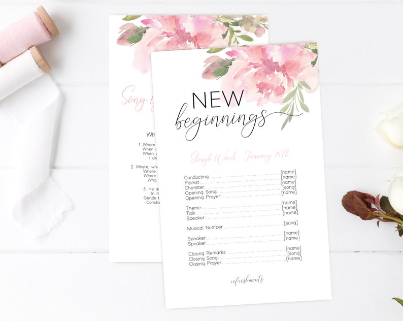 New Beginnings Program New Beginnings Program Editable - Etsy