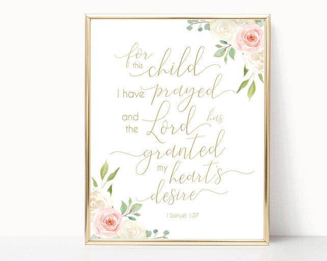 Nursery Decor For This Child We Have Prayed Bible Verse Decor Baby
