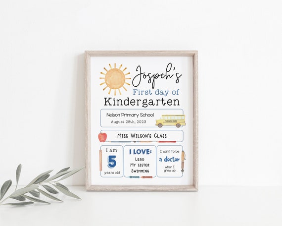 Editable Back to School Sign 2025, First/Last Day of School Sign, Printable First and Last Day of School Sign Template with Child Details