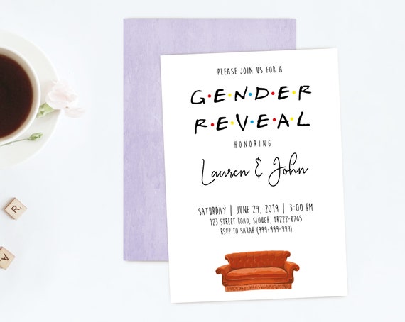 FRIENDS TV Show Gender Reveal Invitation, Editable Gender Reveal Invitation Template, Printable Boy or Girl Invitation, Editable PDF