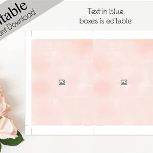 Baptism Invitation Girl, Editable PDF, Girl Invitation peach watercolor, Baptism Invite, invitation double side, back side, Baptism template image 3