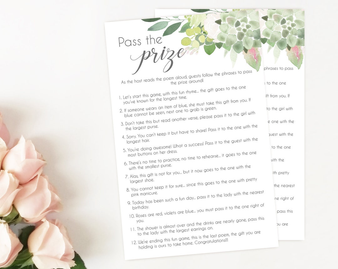 Pass the Prize Game, Baby Shower Game Printable, Fun Baby Shower ...
