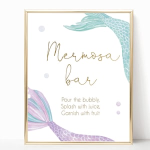 Mermaid Baby Shower Sign, Baby Shower Sign Bundle, Under the sea, Editable Sign, Baby shower Decor Digital Print, Mermaid Tail image 3