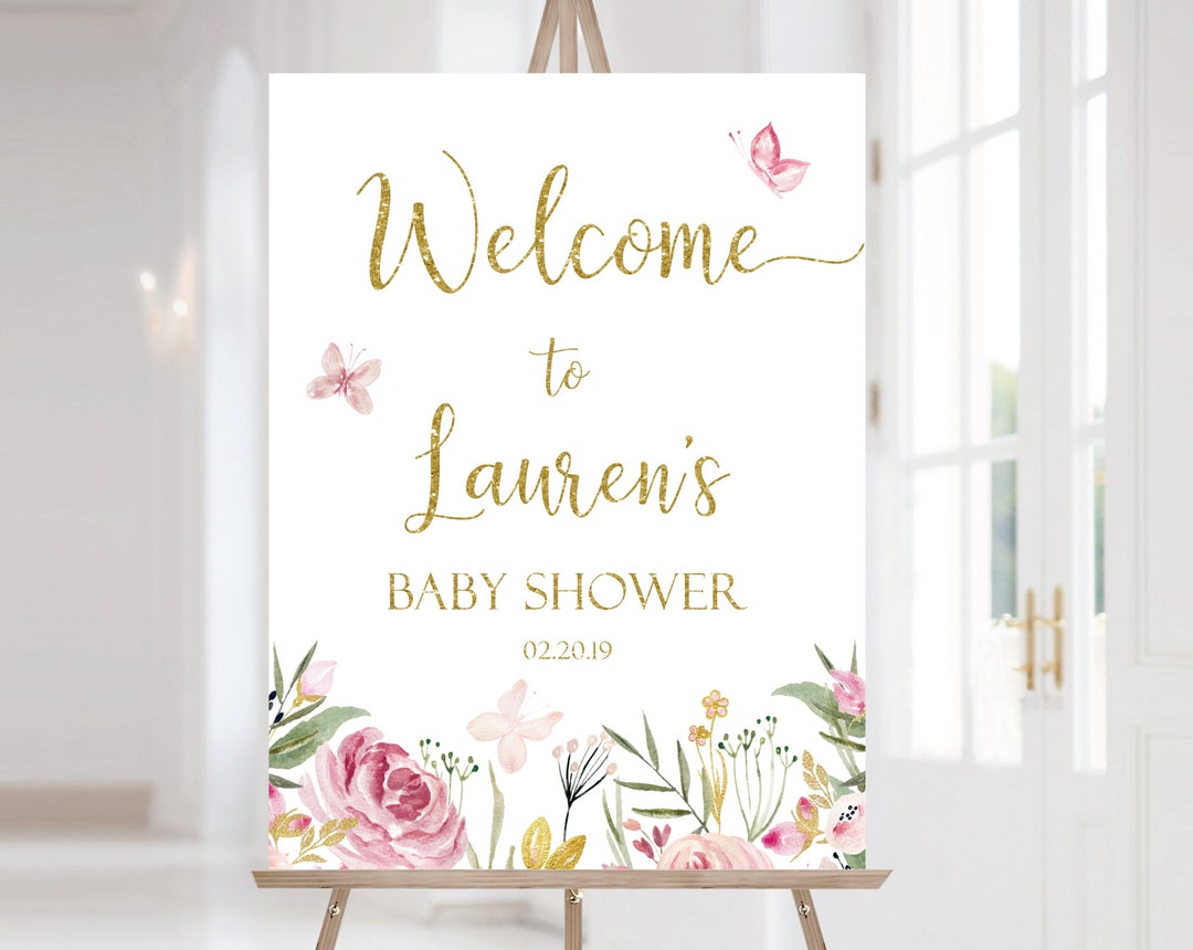 Welcome Sign Baby Shower Template, Editable Baby Shower Printable ...