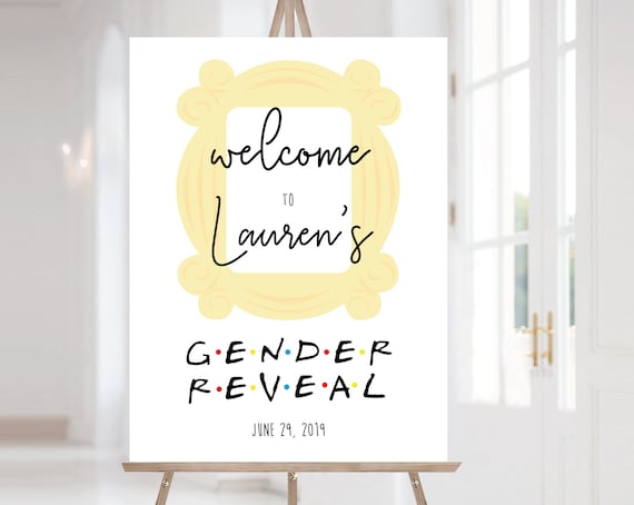 FRIENDS Welcome Sign Gender Reveal, Template Gender Reveal, Welcome Gender Reveal Sign FRIENDS tv show