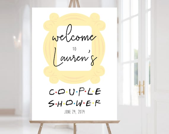 FRIENDS Welcome Sign Couple Shower, Template Couple Shower, Editable PDF, Welcome Couple Shower Sign FRIENDS tv show Couple Shower