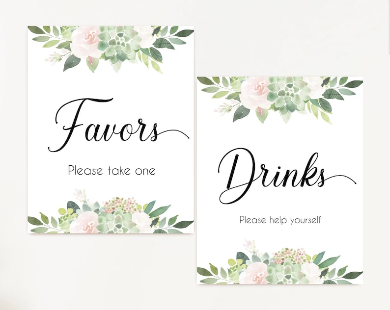 Baby shower Succulent Greenery and black Baby Succulent Signs Editable Sign Baby Shower Sign Package Bundle Baby Shower Sign Set