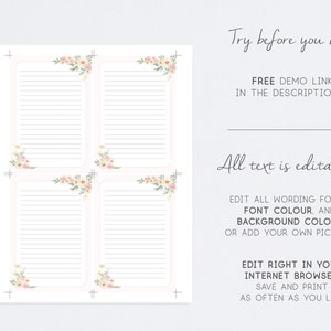 Testimony Card Form Daisy Baptism Testimony Cards, Pink Floral Design (printable) - Etsy