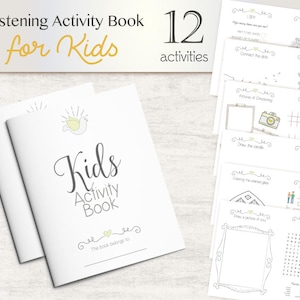 Kids Activity Pack Christening Children Activities Book, Book Kids Activity, Favor Kids Activity Book, Coloring Page, Instant Download
