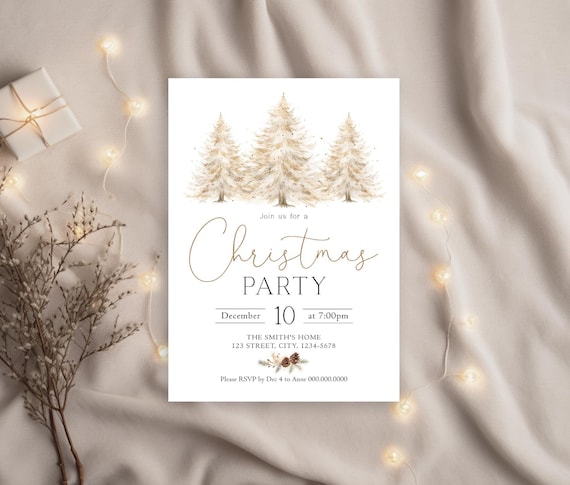 Christmas Invitation template, Christmas Invite Editable Christmas Party template, Editable Christmas Invitation, Holiday Party, Corjl