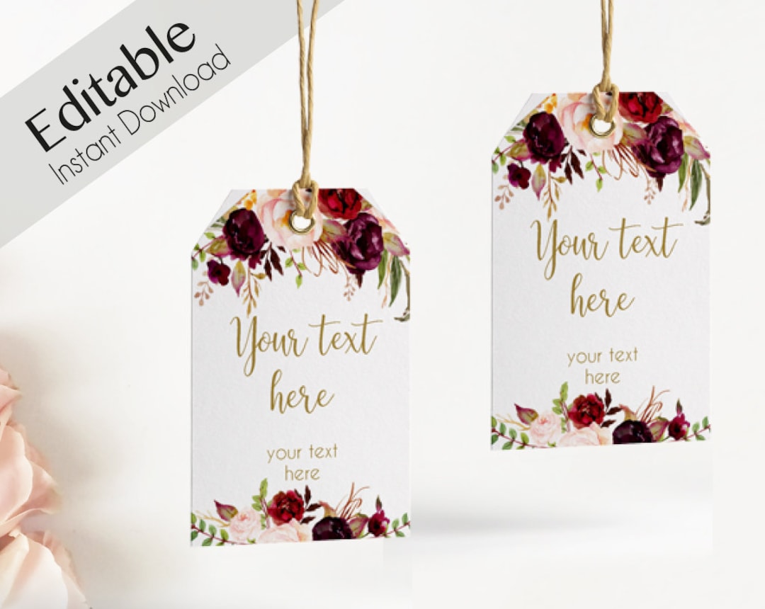 Favor Tag Bridal Shower Template, Editable PDF Wedding Tag Bridal Tea ...