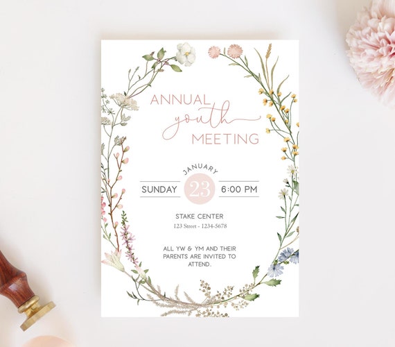 2025 LDS Youth Theme, Annual Youth Meeting Invitation, Editable Invitation, Instant Download, Young Women 2025, Corjl