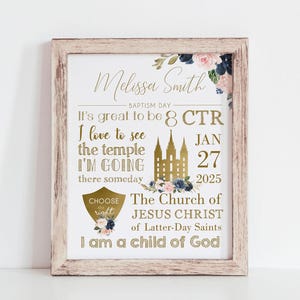 LDS Baptism Subway Art Printable: Girl Baptism (Digital Download)