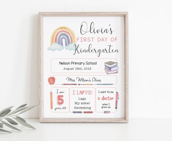 Editable Back to School Sign 2025, First/Last Day of School Sign, Printable First and Last Day of School Sign Template with Child Details