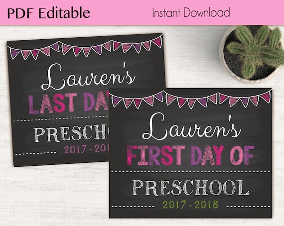 First Day of School / Last Day of School Chalkboard Print, PDF Editable, Art Print, Chalkboard Sign, Kindergarten, Grade, INSTANT DOWNLOAD