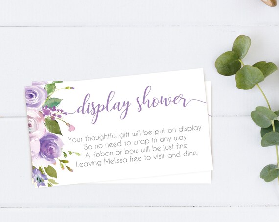 Editable Display Shower Insert, Display Shower Card, Display Shower Printable, Display Shower, Instant Download, lilac lavender, Corjl