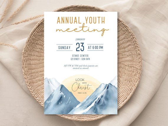 2025 LDS Youth Theme, Annual Youth Meeting Invitation, Editable Invitation, Instant Download, Look unto Christ, Corjl
