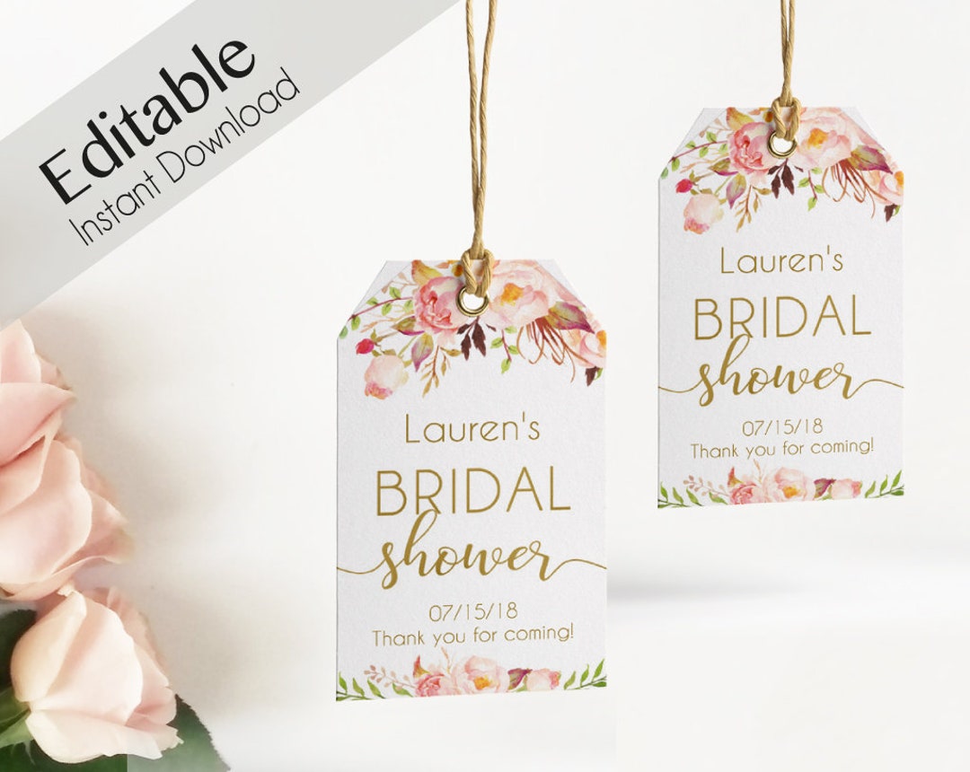 Favor Tag Bridal Shower Template Editable PDF Wedding Shower Tag Bridal ...