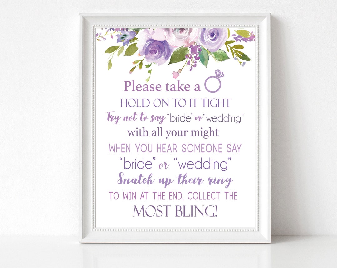 Don't Say Bride or Wedding, Bridal Shower Games Printable, Don't Say ...