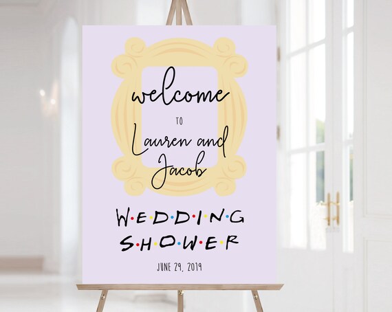 Friends Welcome Sign Wedding Shower, Template Wedding Shower, Welcome Wedding Shower Sign Friends Wedding Shower, Corjl