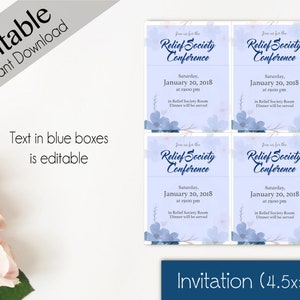 Relief Society Invitation, Editable Invitation, Editable Poster ...