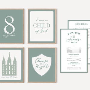 Baptism Poster, LDS Baptism, Baptism Decor, Baptism Program, LDS Baptism Program, Green Baptism , It&#39;s great to be 8, Temple poster