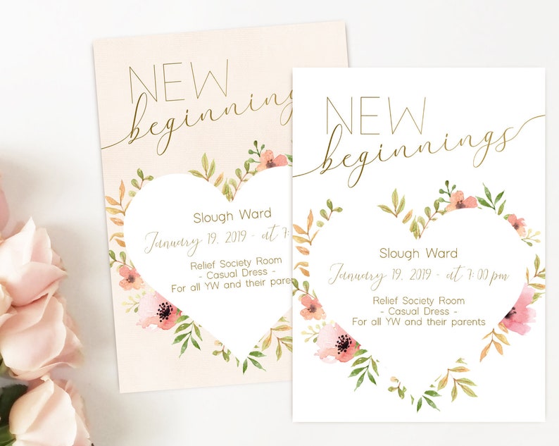 Editable New Beginnings Invitation Young Women LDS - Etsy