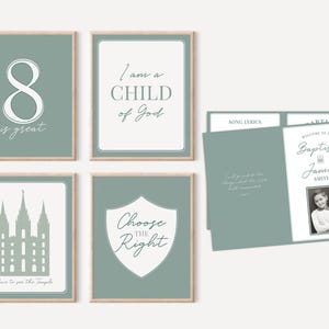 Baptism Poster, LDS Baptism, Baptism Decor, Baptism Program, LDS Baptism Program, Green Baptism , It&#39;s great to be 8, Temple poster