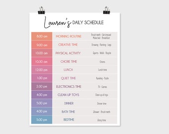 Editable Home School Daily Planner, Editable Daily Routine Schedule, Editable Routine Schedule Chart, Daily Homeschool Planner, Corjl