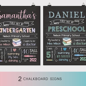Back to School Sign 2025, First/Last Day of School Sign Editable, First day of school chalkboard, Chalkboard Sign, INSTANT DOWNLOAD, Corjl