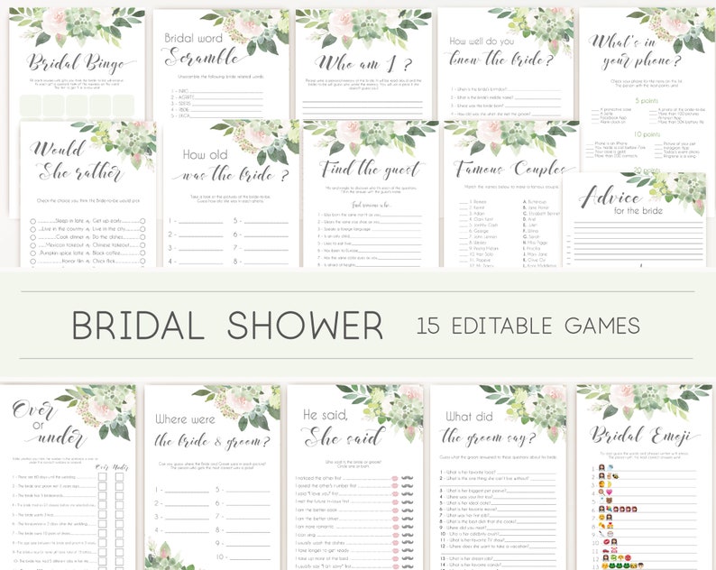 Shower Games Bundle Bridal Shower Games Printable Bri vrogue.co