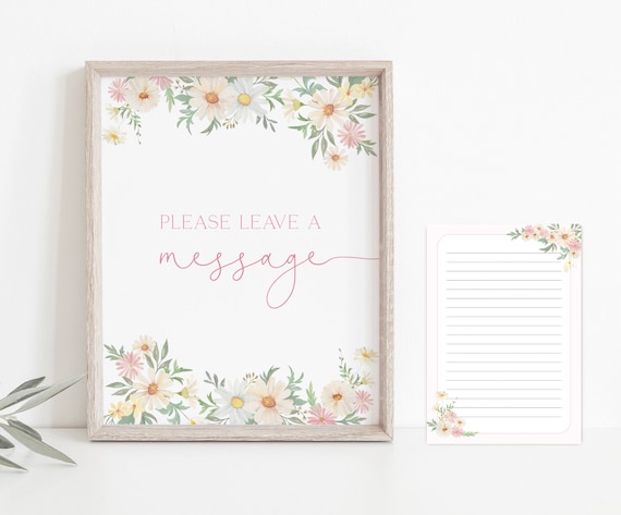 Baptism Testimony Cards Printable, Baptism Note Cards, Baptism Girl, Daisy Pink Girl LDS Baptism Cards Printable, Please leave a message