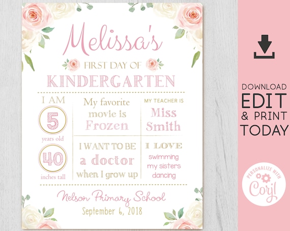 Back to School sign 2025, First/Last day of school Editable sign, First day of school chalkboard, WhiteBoard Back to School Sign, Corjl