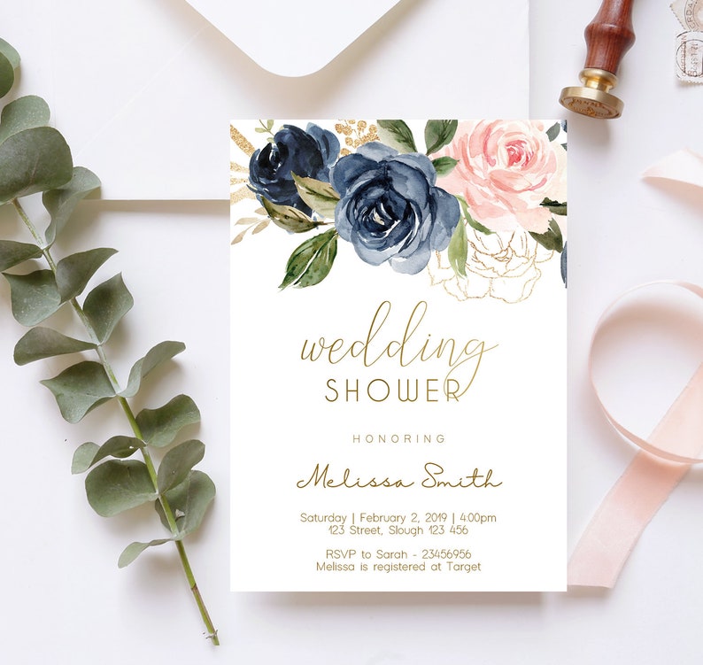 Wedding Shower Invitation Editable Bridal Shower Invite Etsy