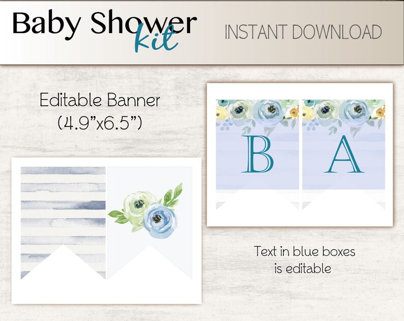 Baby Shower Kit Baby Shower Boy Set Baby Shower Decorations Etsy