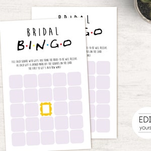 Friends TV Show Brautparty Spiel, bearbeitbares Spiel, Bachelorette Spiel, Friends Theme, Friends Bridal Bingo,