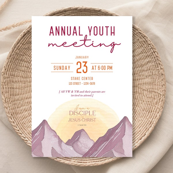 2024 LDS Youth Theme, Annual Youth Meeting Invitation, Editable Invitation, Instant Download, I am a disciple of Jesus Christ, Corjl